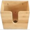 Bamboo Paper Towel Dispenser, Wall Mount Napkin Holder Tissue Box Holds Multifold Paper Towel Box,Large Capacity Tissue Storage Box for Kitchen and Bathroom Decor-L view 3