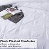 100% Organic Cotton 3 PC - Pinch Pleated Comforter with 2 Pillow 500 GSM 4 Corner Tabs Ultra Soft-Fluffy,Pin Tuck,Baffle Box Beautiful Pinch Pleat Design Warm Comforter Full/Queen Size-Black view 4