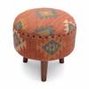 NATURAL FURNISH Handmade Kilim Jute Pouf Ottomans Wooden Seating Stool for Living Room, Bedroom (16" D x 16" W x 16" H) (Red) view 1
