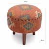 NATURAL FURNISH Handmade Kilim Jute Pouf Ottomans Wooden Seating Stool for Living Room, Bedroom (16" D x 16" W x 16" H) (Red) view 3