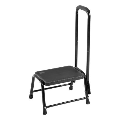 Leekpai Step Stool with Handle for AdultsSeniors Heavy Duty Holds 350 lbs.Stepping Stool for Elderly Adults, Attractive Black for Kitchen