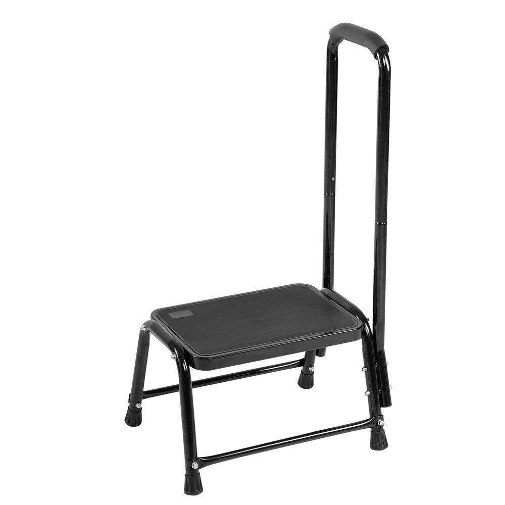 Leekpai Step Stool with Handle for AdultsSeniors Heavy Duty Holds 350 lbs.Stepping Stool for Elderly Adults, Attractive Black for Kitchen