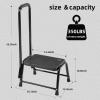 Leekpai Step Stool with Handle for AdultsSeniors Heavy Duty Holds 350 lbs.Stepping Stool for Elderly Adults, Attractive Black for Kitchen view 2
