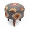 NATURAL FURNISH Handmade Kilim Jute Pouf Ottomans Wooden Seating Stool for Living Room, Bedroom (16" D x 16" W x 16" H) (Grey) view 1