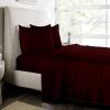 1000 Thread Count 100% Long Staple Soft Egyptian Cotton 4-PCs Sheet Set -King Size 76" X 80", Fits Mattress Upto 16-18 Inch Deep Pocket, Wine Solid view 1