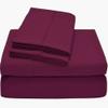 1000 Thread Count 100% Long Staple Soft Egyptian Cotton 4-PCs Sheet Set -King Size 76" X 80", Fits Mattress Upto 16-18 Inch Deep Pocket, Wine Solid view 2