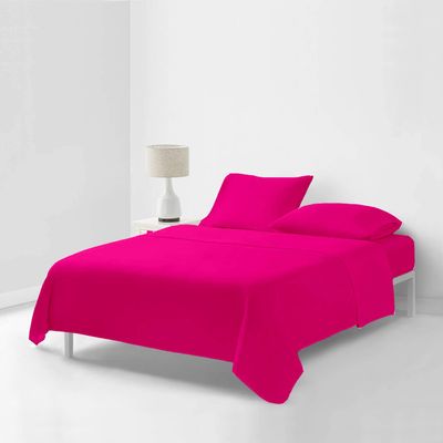 1000 Thread Count 100% Long Staple Soft Egyptian Cotton 4-PCs Sheet Set - Emperor Size 84" X 84", Fits Mattress Upto 16-18 Inch Deep Pocket, Hot Pink Solid