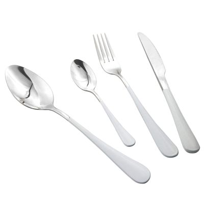 Silverware Set, Uniturcky 24-Piece Mirror Polished Stainless Steel Silverware Flatware Cutlery Set Service for 6, Knife Fork Spoon Flatware Set, Modern Design & Smooth Edge (White silver)