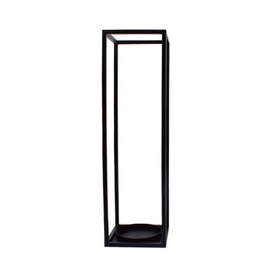 Umbrella Racks WXYZ Metal Geometric Landing Umbrella Stand, Hollow Barrel Body to Drain Water Quickly, Long and Short Umbrella Storage Barrel, Gold, Black, 20x69cm (Color : Black)