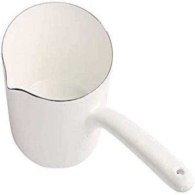 1.2 L Japanese Style, White Ceramic, Milk Pot, Kitchen, Saucepan, Stew Pan, Baby Food, Saucepan with Long Handle for One Person