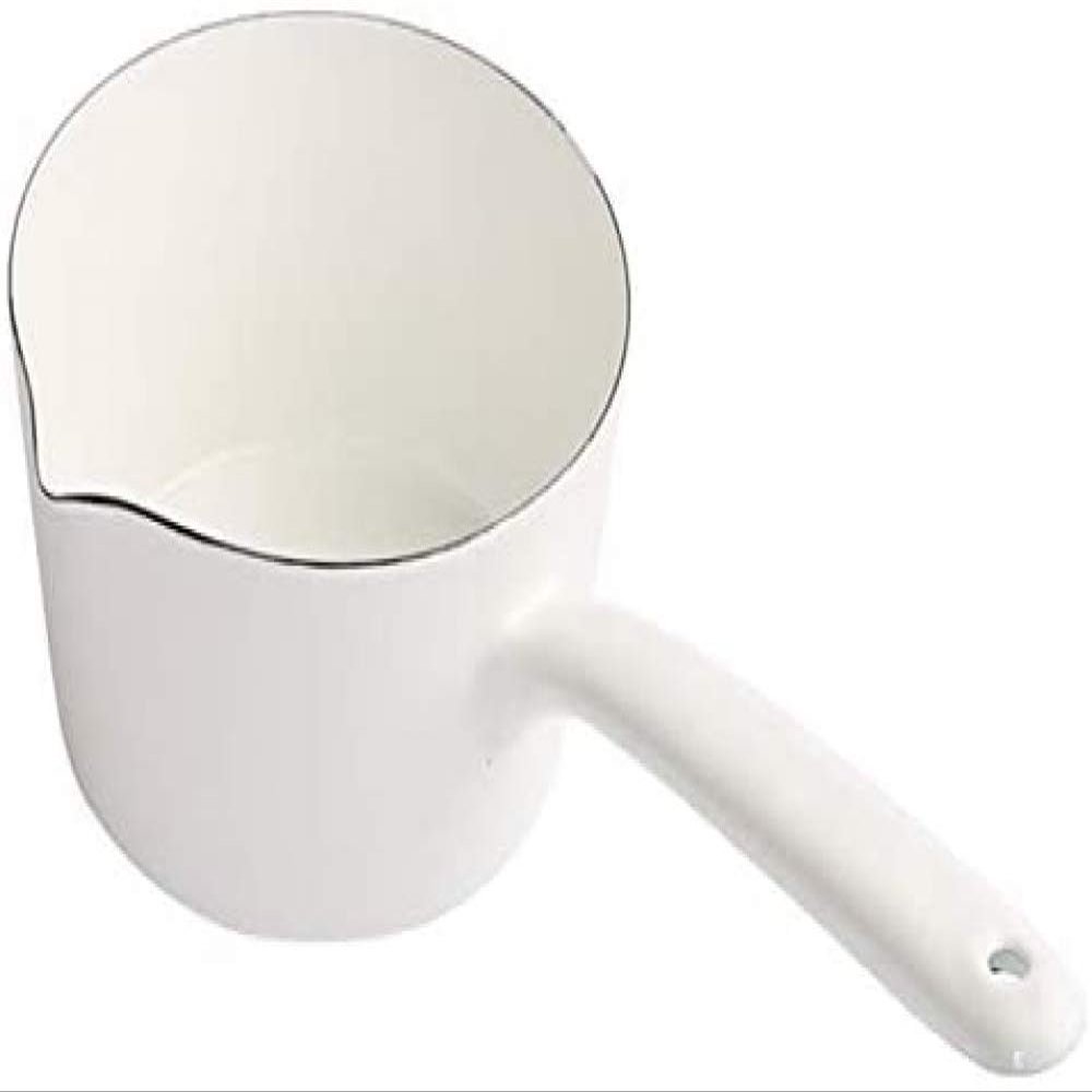 1.2 L Japanese Style, White Ceramic, Milk Pot, Kitchen, Saucepan, Stew Pan, Baby Food, Saucepan with Long Handle for One Person