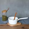 1.2 L Japanese Style, White Ceramic, Milk Pot, Kitchen, Saucepan, Stew Pan, Baby Food, Saucepan with Long Handle for One Person view 2
