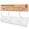 Badiano Wooden Coat Rack, Wall-Mounted Organizer for Closet, Entryway, Hallway, Foyer, Bedroom, Heavy Duty Double Hooks for Hanging Towels, Bags, Hats, Jackets, Key (White, 3 Hooks) view 1