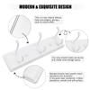 Badiano Wooden Coat Rack, Wall-Mounted Organizer for Closet, Entryway, Hallway, Foyer, Bedroom, Heavy Duty Double Hooks for Hanging Towels, Bags, Hats, Jackets, Key (White, 3 Hooks) view 3