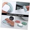 Cabilock Silicone Soap Dish Brush with Drain Soap Holder Box Soft Bristles Shower Brush Scrubber for Bathroom Travelling Outdoor Blue view 3