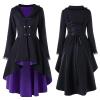 Andongnywell Women's Casual Open Front Drape Lightweight Duster Cardigan Plus Size Blazers Overcoats (Navy Blue,Large) view 3