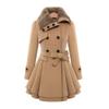 Andongnywell Women's Fashion Faux Fur Lapel Double-Breasted Thick Wool Trench Coat Jacket Double Breasted Woolen Coats (Camel,5X-Large) view 1