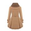 Andongnywell Women's Fashion Faux Fur Lapel Double-Breasted Thick Wool Trench Coat Jacket Double Breasted Woolen Coats (Camel,5X-Large) view 4