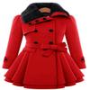 Andongnywell Women's Fashion Faux Fur Lapel Double-Breasted Thick Wool Trench Coat Jacket mid Long Tweed Overcoats (Red,Medium) view 1