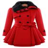 Andongnywell Women's Fashion Faux Fur Lapel Double-Breasted Thick Wool Trench Coat Jacket mid Long Tweed Overcoats (Red,Medium) view 3