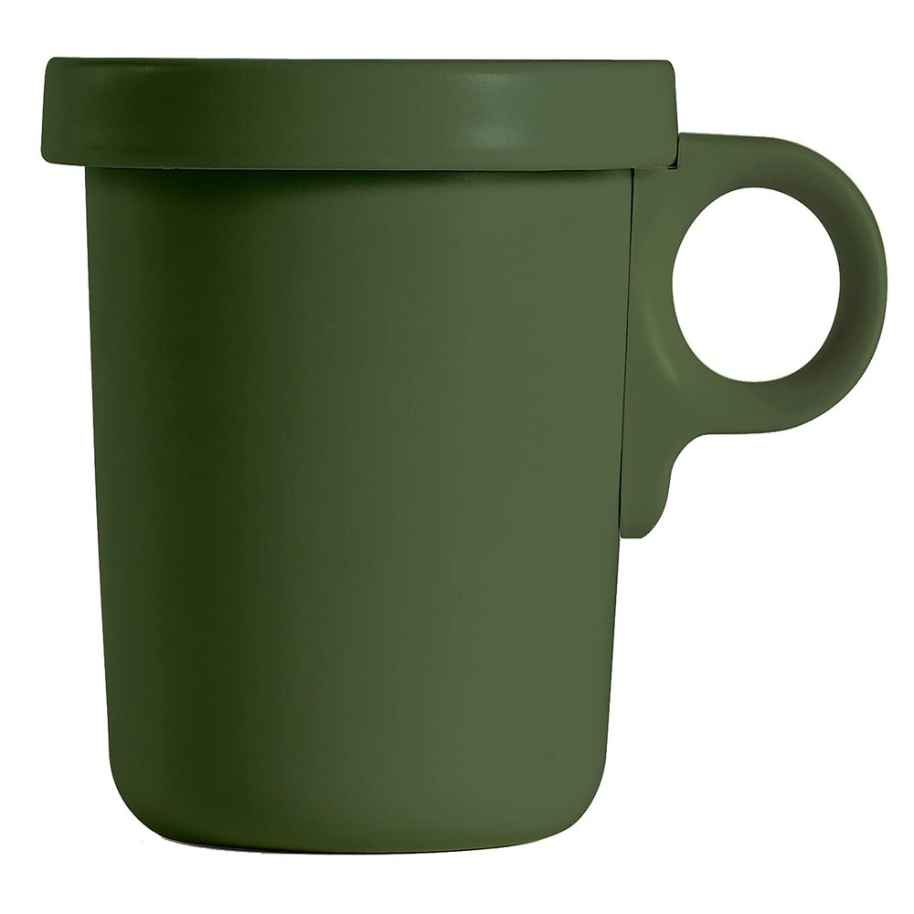 Object Enameled Hook Mug, Made in Japan, 12.2 fl oz (360 ml), Khaki