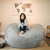 Big Joe Fuf XL Cover Only Machine Washable, Gray Plush, Soft Polyester view 3