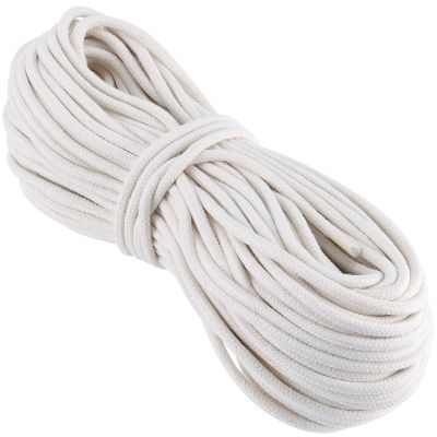 HAKZEON 164FT 1/4 Inch Cotton Rope, Natural Cotton Braided Rope, All-Purpose Clothesline DIY Basket, Plant Hanger, Crafts, Knitting and Wall Tapestries