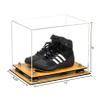 Better Display Cases Acrylic Kids Shoes Display Case - Medium Rectangle Box with Clear Case, Silver Risers and Wood Base 12" x 8.25" x 8" (A004, V41) view 2