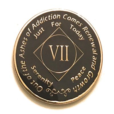 7 Year NA Black & Gold Medallion -Chip, Coin, Token