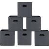 Yunkeeeper storage bins Cubes, Fabric Cube Organizer with Handle, Foldable Cube Bins for Cloth or Accessary Storage, 11x11x11, Set of 6, (Gray) view 1