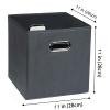 Yunkeeeper storage bins Cubes, Fabric Cube Organizer with Handle, Foldable Cube Bins for Cloth or Accessary Storage, 11x11x11, Set of 6, (Gray) view 2