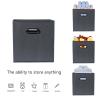 Yunkeeeper storage bins Cubes, Fabric Cube Organizer with Handle, Foldable Cube Bins for Cloth or Accessary Storage, 11x11x11, Set of 6, (Gray) view 3