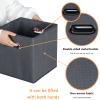 Yunkeeeper storage bins Cubes, Fabric Cube Organizer with Handle, Foldable Cube Bins for Cloth or Accessary Storage, 11x11x11, Set of 6, (Gray) view 4