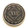 16 Year NA Black & Gold Medallion -Chip, Coin, Token view 1