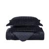 Royal Tradition Plush Velvet Black Coverlets, Queen Oversized 3pc Quilt Set (92-Inch Wide x 96-Inch Long) All Seasons Quilted Checkered Bedspread view 4