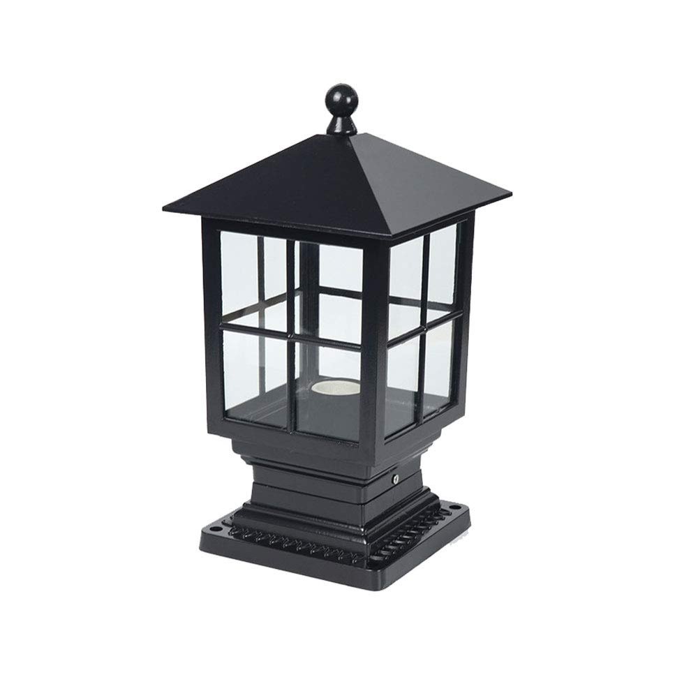 WFZRXFC American Retro Cross Pattern Outdoor Post Lamp IP54 Waterproof and Moisture-Proof Pillar Headlight Outdoor Post Lights Deck Path Pathway Garden Light Column Lamp