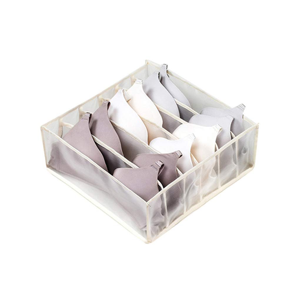 Dormitory closet organizer for socks home separated underwear storage box 7 grids organizer foldable drawer organizer