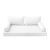 Prolinemax Style 2 - Mattress & Pillow Bolster Cushion for Outdoor Indoor Daybed Porch Swing Bed Piped Trim Twin Size AD106 | Covers ONLY | view 2