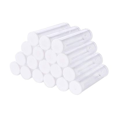 100 PCS Clear Tube Plastic Beads Containers Storage Box Case for Clear Empty Bottles with Lid 55x15mm