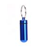 Portable Waterproof Mini Blue Aluminum Keychain Tablet Storage Box Bottle Case Holder view 1