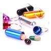 Portable Waterproof Mini Blue Aluminum Keychain Tablet Storage Box Bottle Case Holder view 2