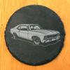 Set of Rustic Slate Coasters with Laser-Etched 1969 Chevy Nova Design | Drink Coasters for Car Enthusiasts and Home Dcor - Round Slate - Set of 8 view 2