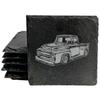 1956 Ford Truck Square Slate Coasters Set of 5 Laser Etched Natural Stone 1956 Ford Truck Gift for Car Enthusiasts Crafted Oregon USA view 1