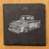 1956 Ford Truck Square Slate Coasters Set of 5 Laser Etched Natural Stone 1956 Ford Truck Gift for Car Enthusiasts Crafted Oregon USA view 2