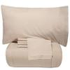 7 Pcs Best Premium Bedding Collection 100% Organic Cotton 500 GSM 7 Pc Included-1 Buffel Comforter, 1 Fitted Sheet,1 Flat Sheet, 2 Pillow Shams, 2 Pillow Cases,Cal-King/Beige Comforter Set view 1