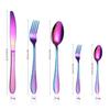 30-Piece Rainbow Color Flatware SetStainless Steel Colorful Plated Sliverware Set, Multicolor Rainbow Cutlery Tableware Set Service for 6 view 3