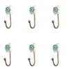 Indian Shelf 6 Piece Ceramic Heavy Duty Decorative Key Holder, Key Wall Hooks for Hanging Coats, Jackets, Leash, Hat, Towel, Backpack, Purse, Handbag for Restroom Dcor(Sea Green) view 1
