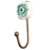 Indian Shelf 6 Piece Ceramic Heavy Duty Decorative Key Holder, Key Wall Hooks for Hanging Coats, Jackets, Leash, Hat, Towel, Backpack, Purse, Handbag for Restroom Dcor(Sea Green) view 2