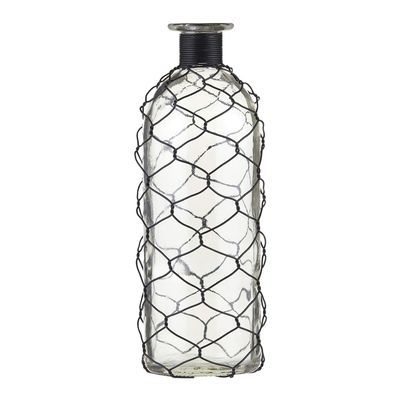 47th & Main Glass Decorative Vase, 8" Tall, Wire