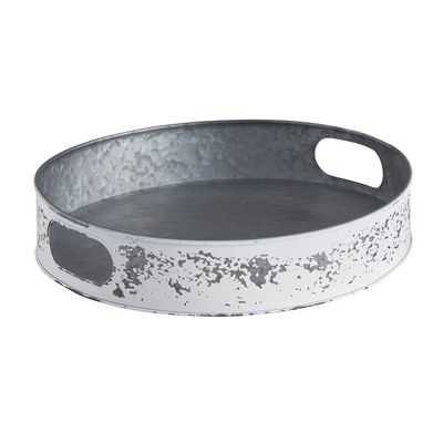 47th & Main Metal Decorative Tray, Set of 2, Rustic White